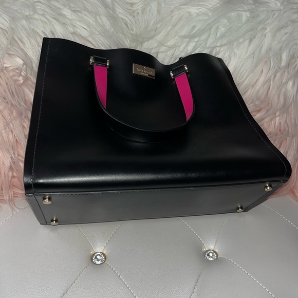 Kate Spade Arbour Hill Kyra Black Pink Leather Handbag - Picture 6 of 10